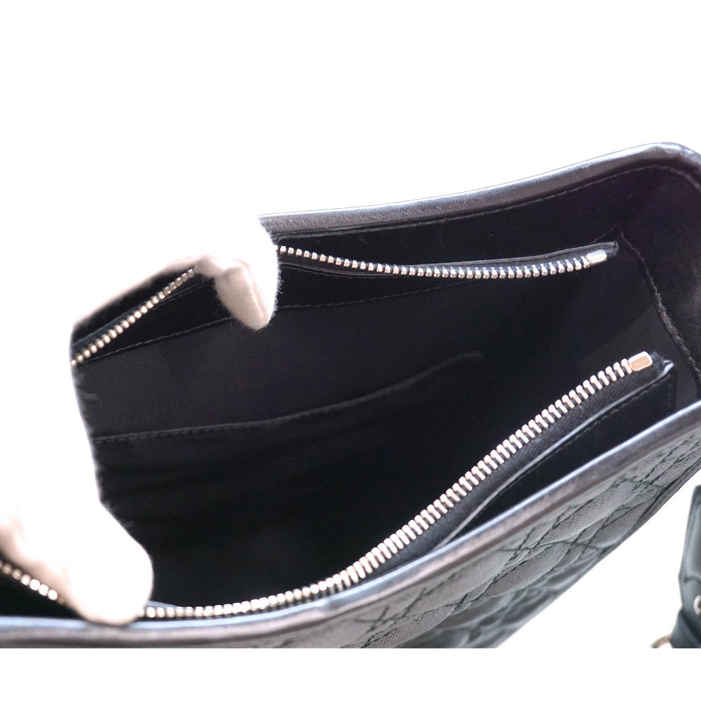 Christian Dior Cannage Shoulder Bag Leather Black - Picture 8 of 9